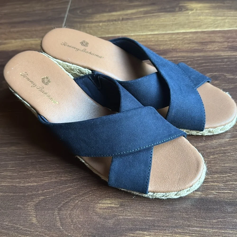 Tommy Bahama Women's Navy Espadrille Sandals Size 6.5